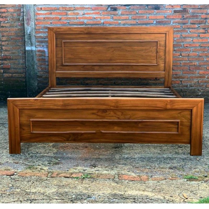Ranjang tempat tidur minimalis jati jepara dipan springbed