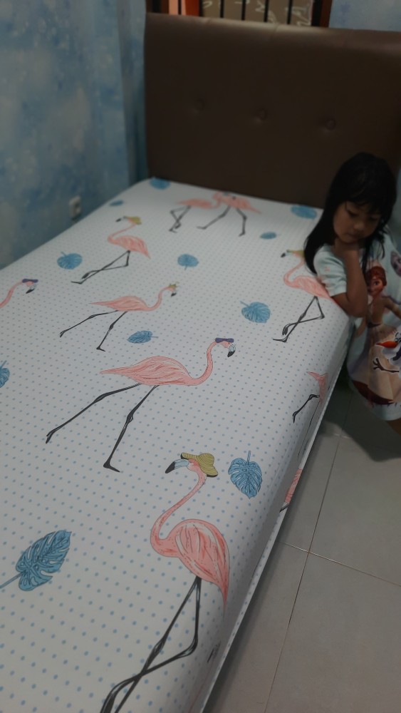 Sprei Anti Geser Motif Palma, Jason, Flamingo, Sage
