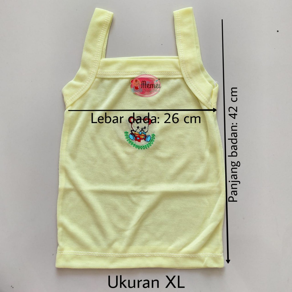 1 LUSIN (12 pcs) Singlet bayi BORDIR ukuran S / M / L / XL harga GROSIR