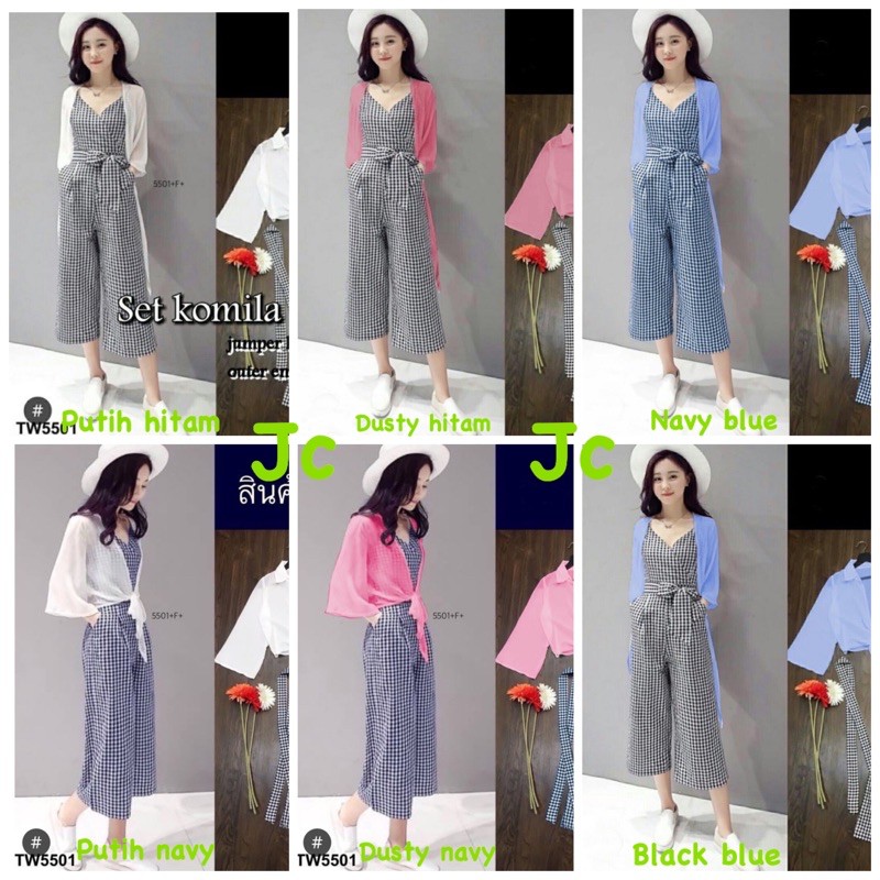 RESTOCK (8 warna)JC set kimola Komila / Stelan jumpsuit wanita terbaru / Set jumpsuit 2in1 murah