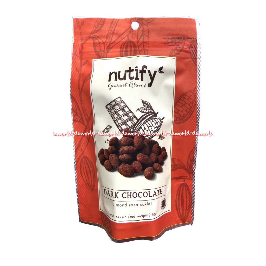 Nutify Kacang Almond Rasa Coklat 50gr Chilli Honey &amp; Sesame  Garlic &amp; Sea salt Cemilan Kacang Sehat