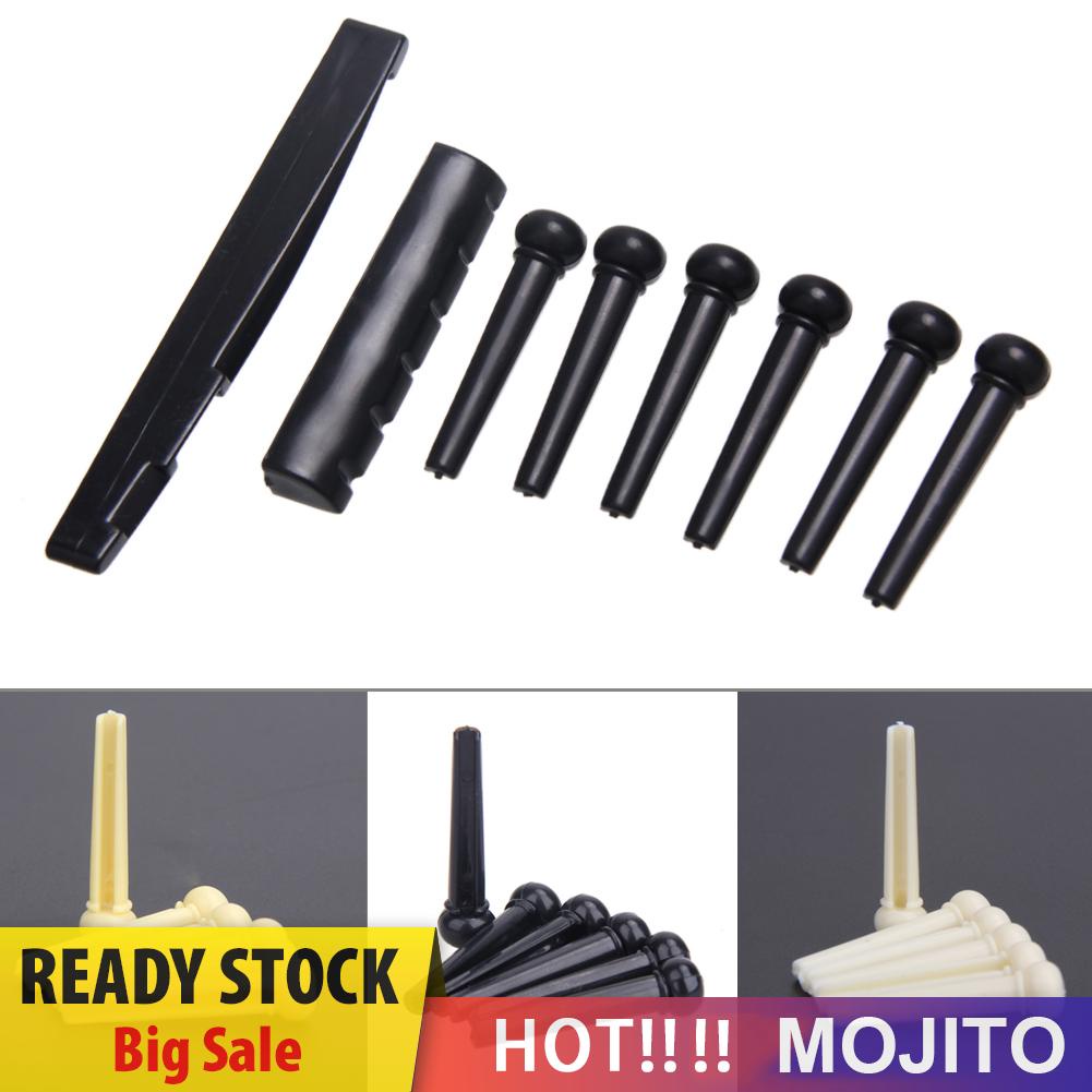 MOJITO 6-String Guitar Bridge Pins Saddle Nut Acoustic Cattle lp Tailpiece