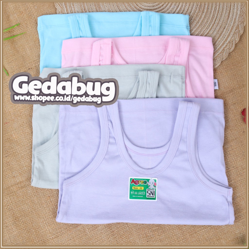 6 Pcs - AGREE Art ST05 | Singlet Anak Cowok katun tebal Soft / Singlet anak Agree Warna ST 05