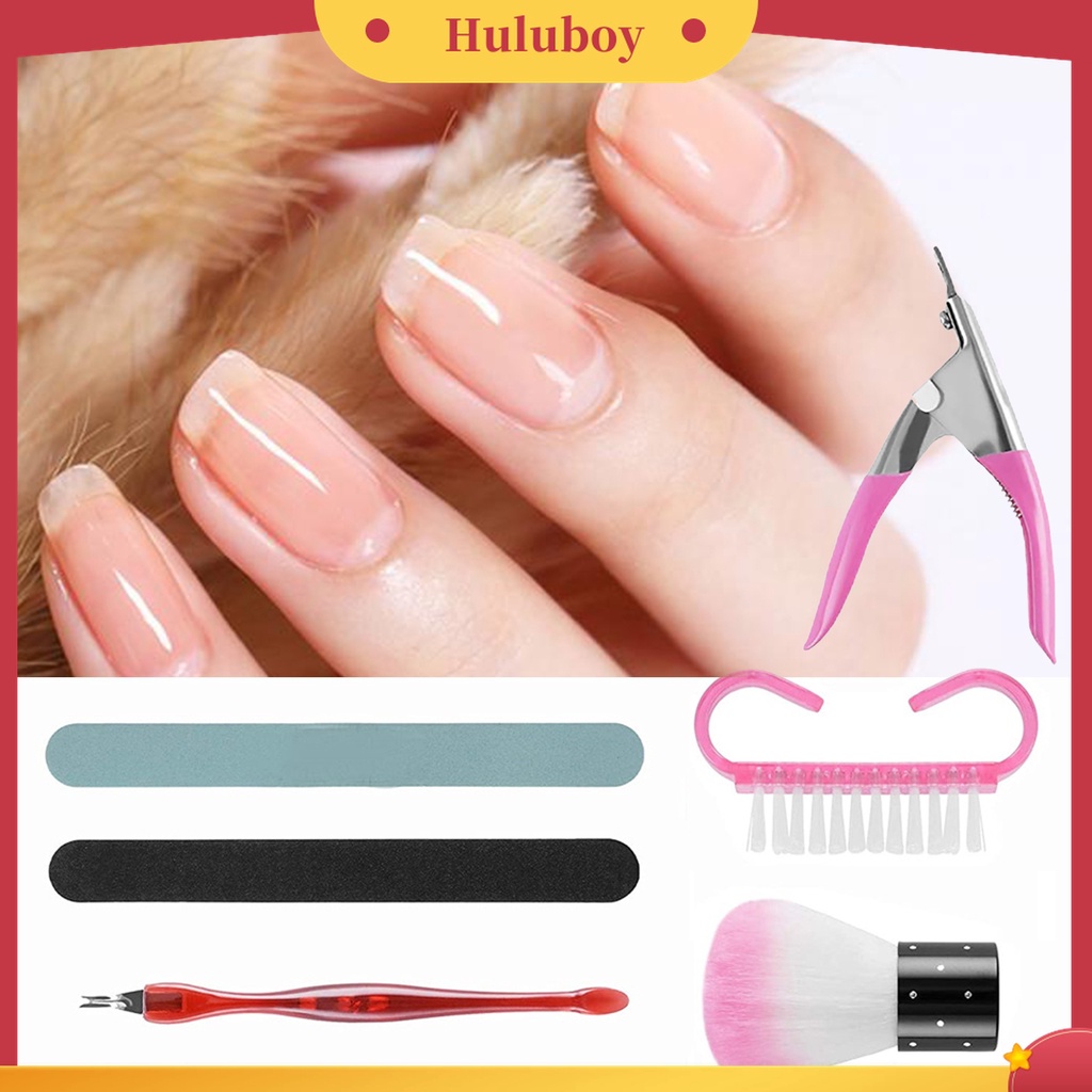 Huluboy Huluboy♡ 100pcs / Set Alat Pembentuk Ujung Kuku Bahan ABS Untuk Manicure