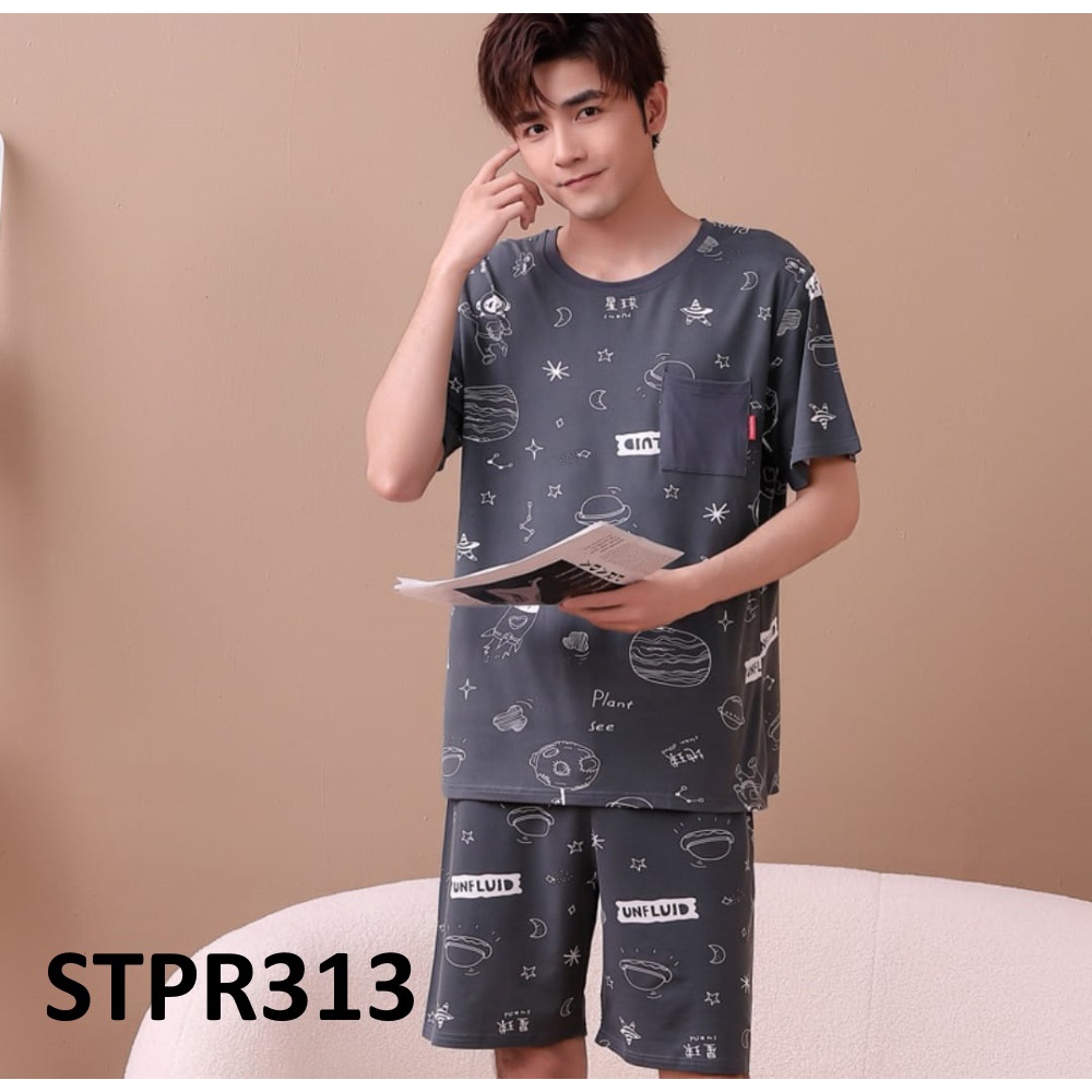 Baju Tidur Pria Lengan Pendek Celana Pendek - Baju Santai Pria