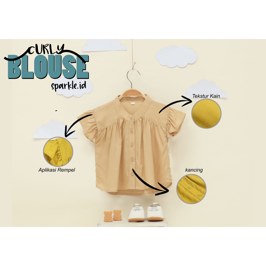 CURLY BLOUSE / ATASAN ANAK / BLOUSE ANAK 1 - 10TH / kemeja anak perempuan