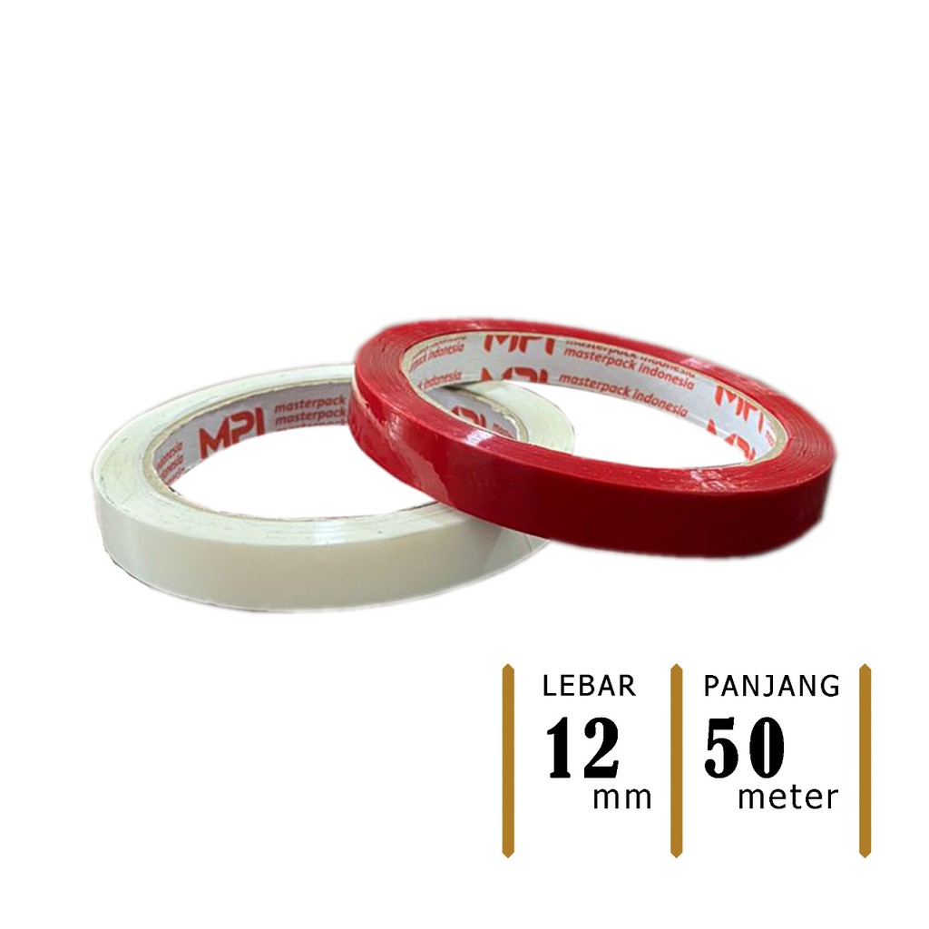 ISOLASI WARNA WARNI 12mm- LAKBAN OPP TAPE 12 mm MASTER PACK INDONESIA