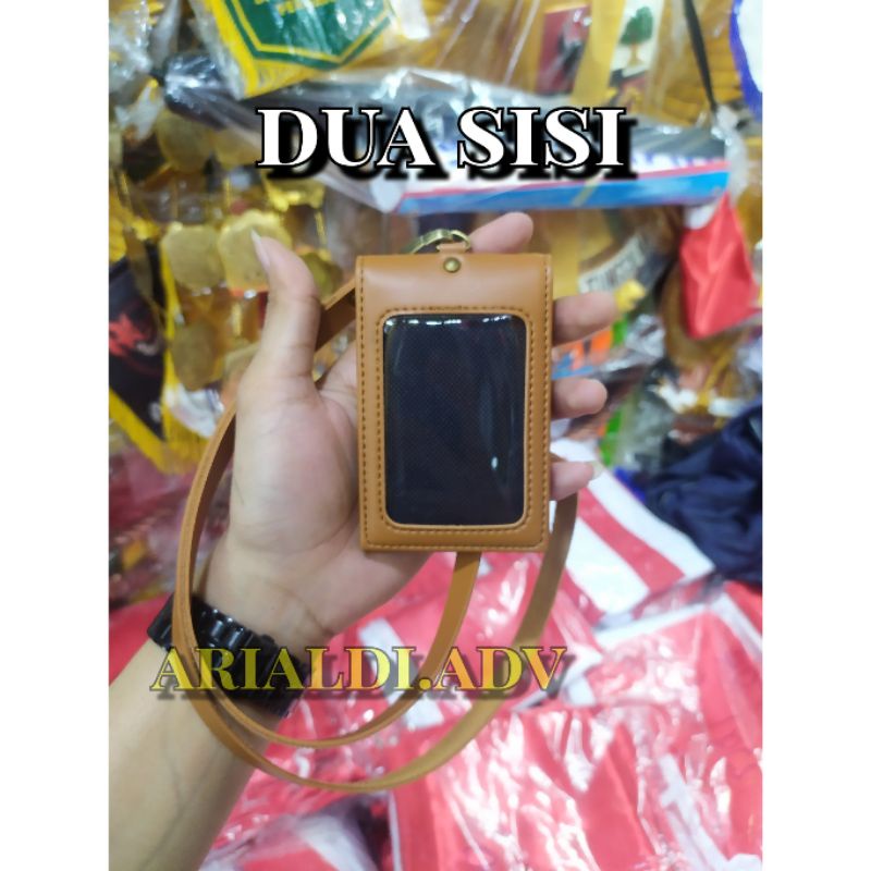 

nametag id card holder dua sisi gantungan id card dua slot kartu