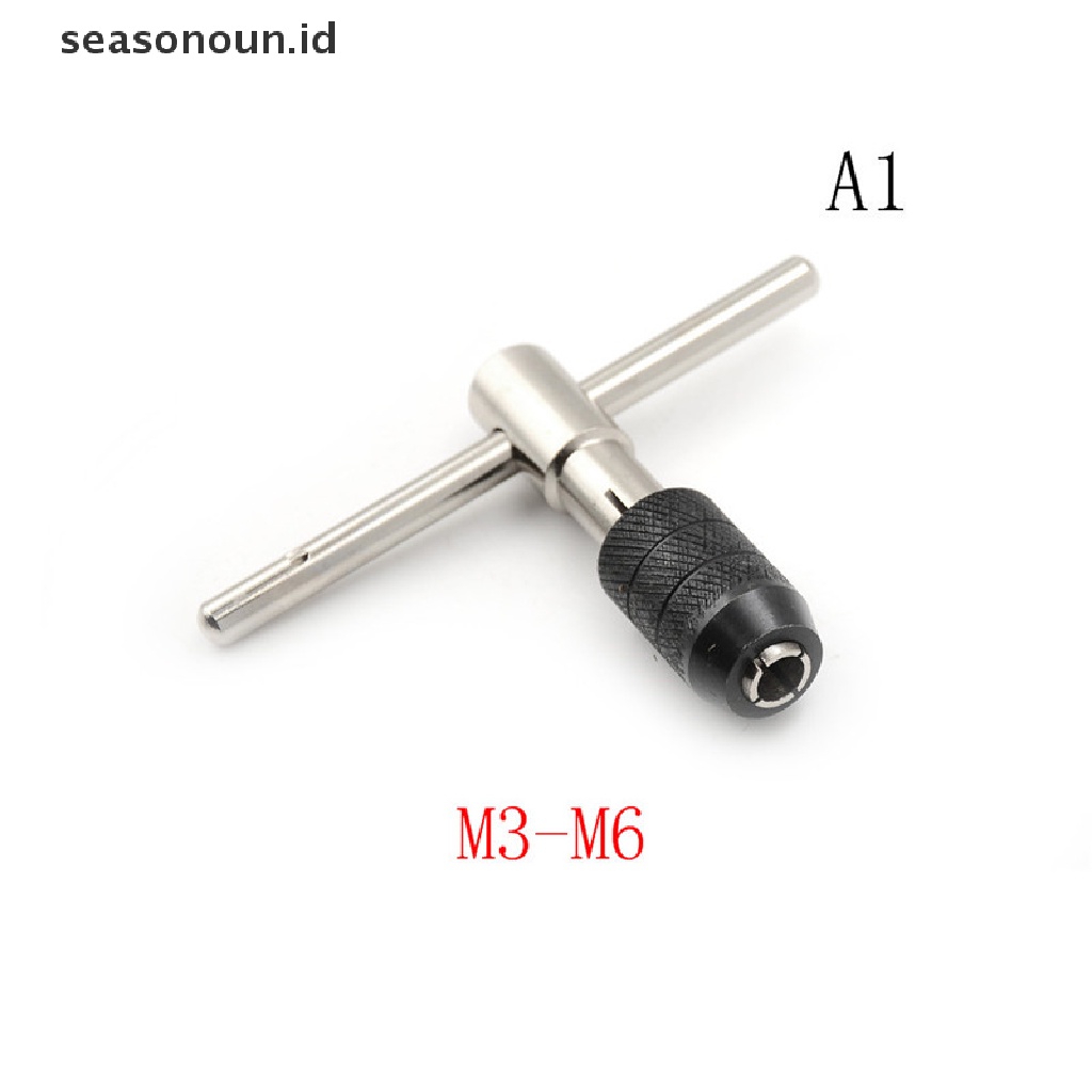 【seasonoun】 Adjustable Ratcheting T-Handle Tap Wrench M3-M6/M5-M8/M6-M12 Reamer Hand Tool .