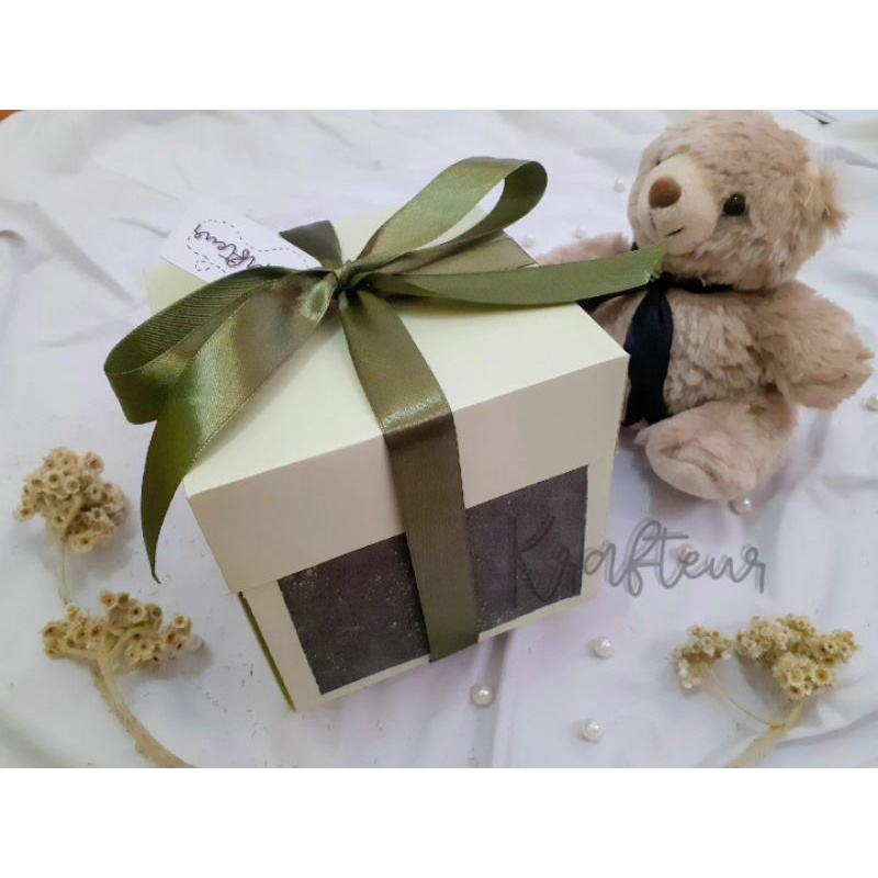 [Gift Box] Skrapbox - Exploding Snack Box | hijau muda/hitam