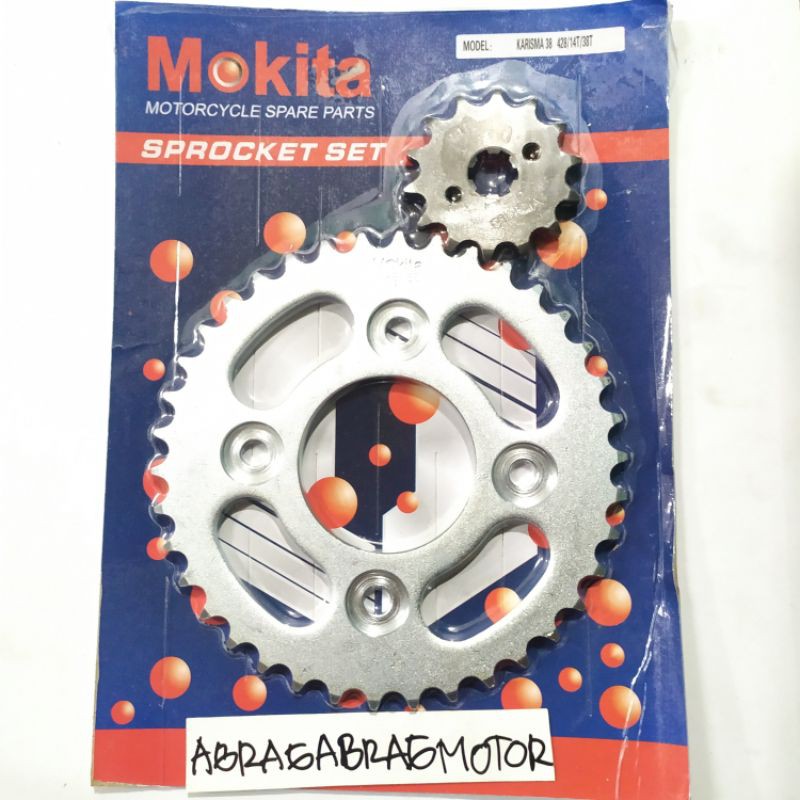 gir belakang+depan kharisma supra fit new 38T+14T mokita