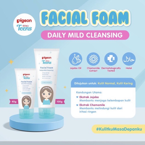 PIGEON Teens Facial Foam Daily Mild Cleansing - Sabun Cuci Muka Face Wash Normal Skin