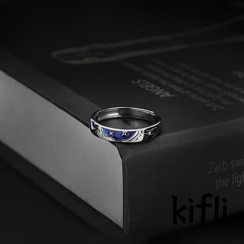 Cincin Jari Telunjuk Model Terbuka,Desain Bintang Biru,Untuk Pria