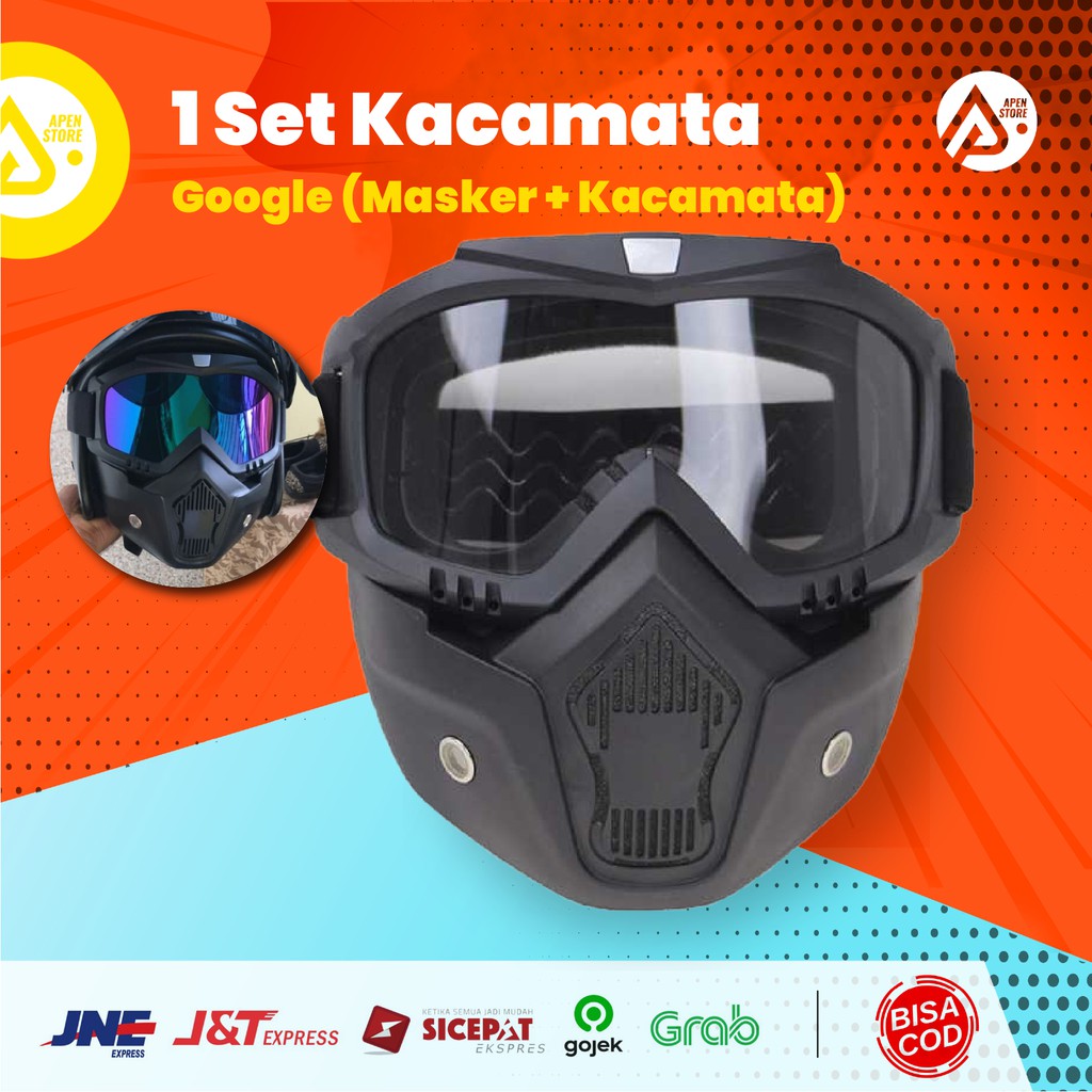 Kacamata Goggle Mask Aksesoris Motor Helm Retro Paintball Airsoftgun Trail Cross | Barang Unik MT-04