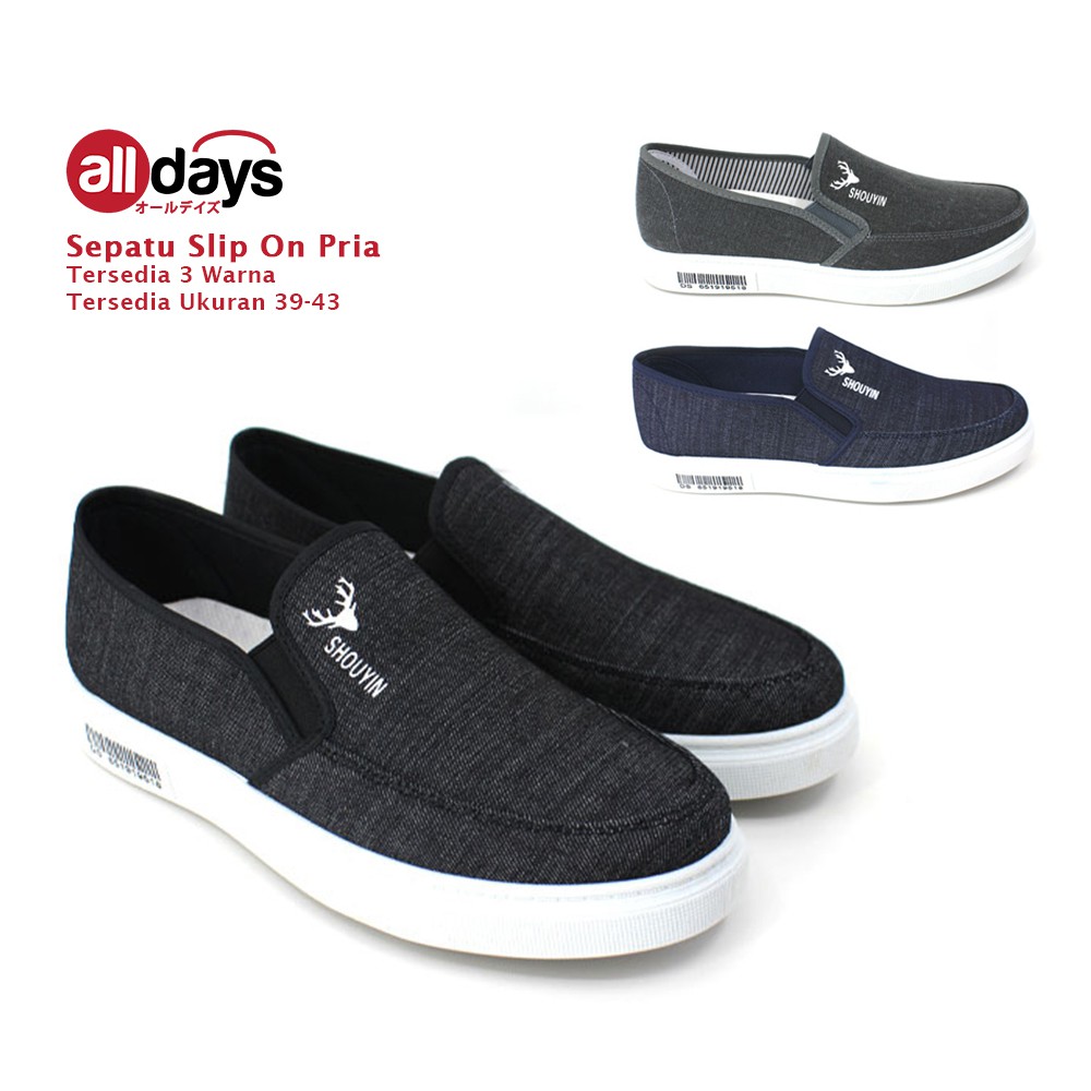 Faster Sepatu Sneakers Slip On Pria / Sepatu Kanvas Import Pria 1031 Size 39-43