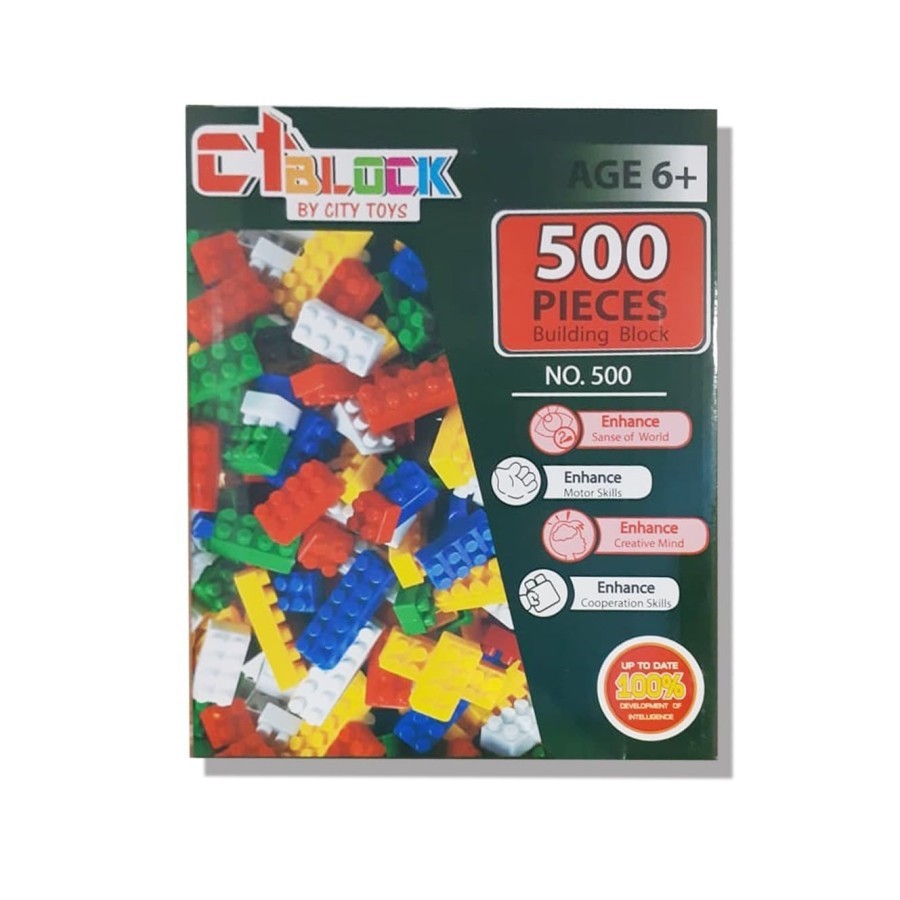 MAINAN EDUKASI ANAK BLOCK SUSUN CITY BLOCK ISI 500 PCS