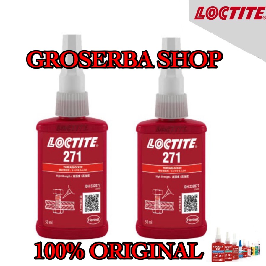 {FREEONGKIR} GAN LOCTITE 271 50ML LEM BAUT - LEM LOCTITE 271 50 ML ORIGINAL PROMO