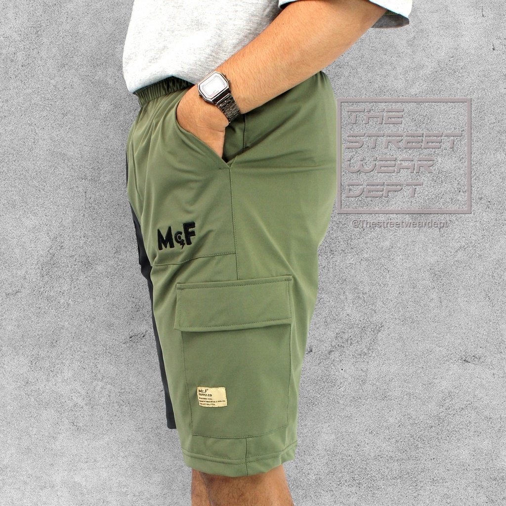 Celana Pendek Short Pants McF 2 Tone Hitam Hijau