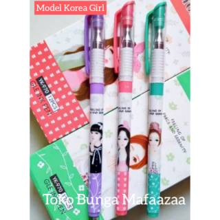 Pen Gel 0 38 pulpen gel model korea gambar  anime cute 