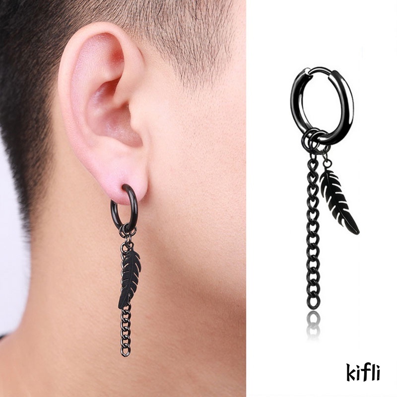 Geometris Rantai,Telinga Hoop,Anting-Anting,Korea Hip Hop Punk Perhiasan Pria Wanita Pesona Anting,Fashion Aksesoris