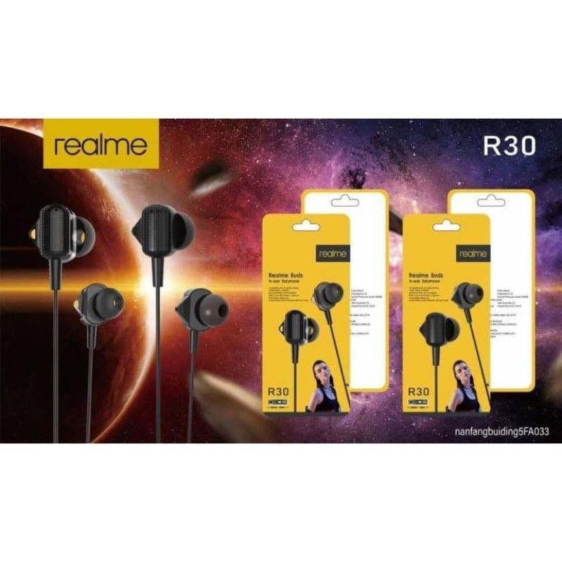 Headset Realme R30 Handsfree Earphone Realme R30 Mega Bass