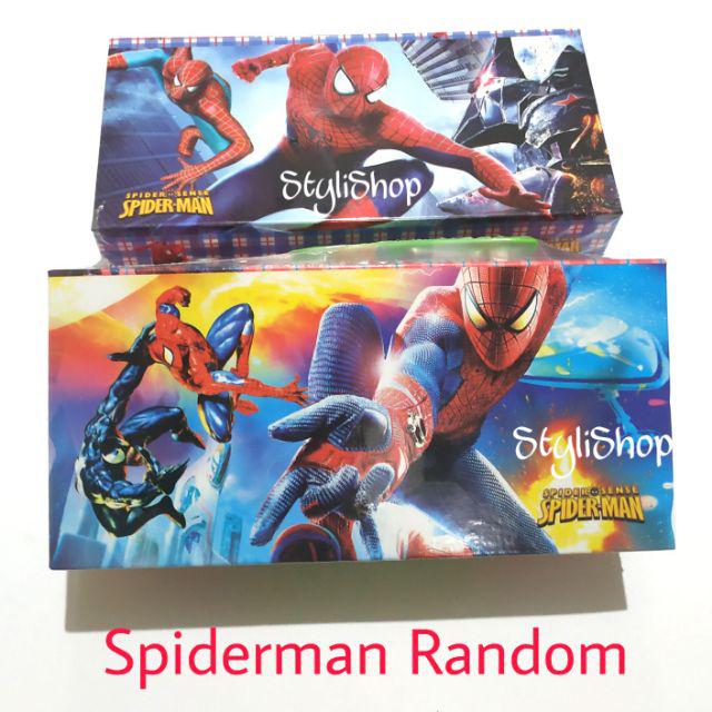 Kotak Pensil Kode / Sandi 3 Tingkat SQW095, Tempat Alat Tulis dengan Kode-Spiderman Random