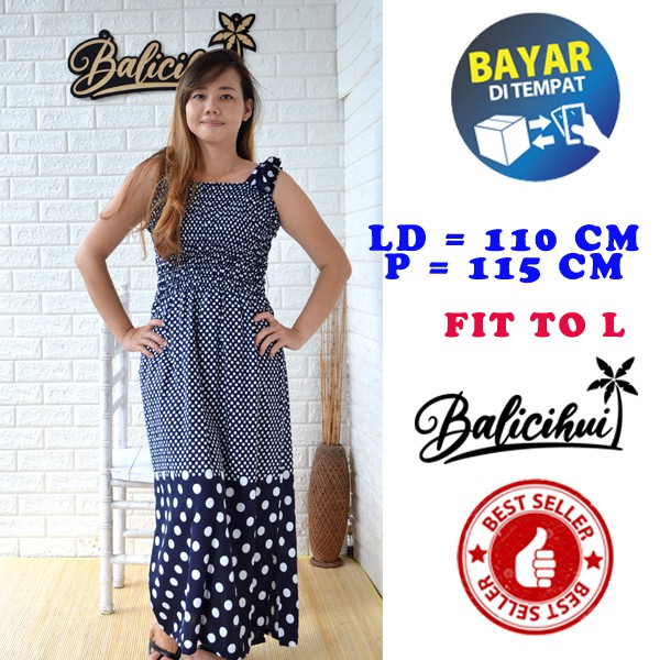 Balicihui Dress Kerut Panjang Dress kasual Dress panjang Wanita