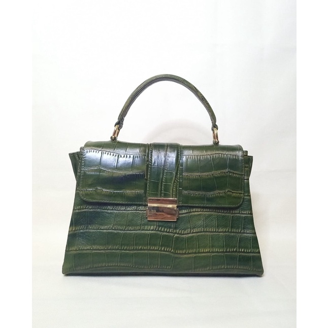 Bulg bag kulit croco sapi asli