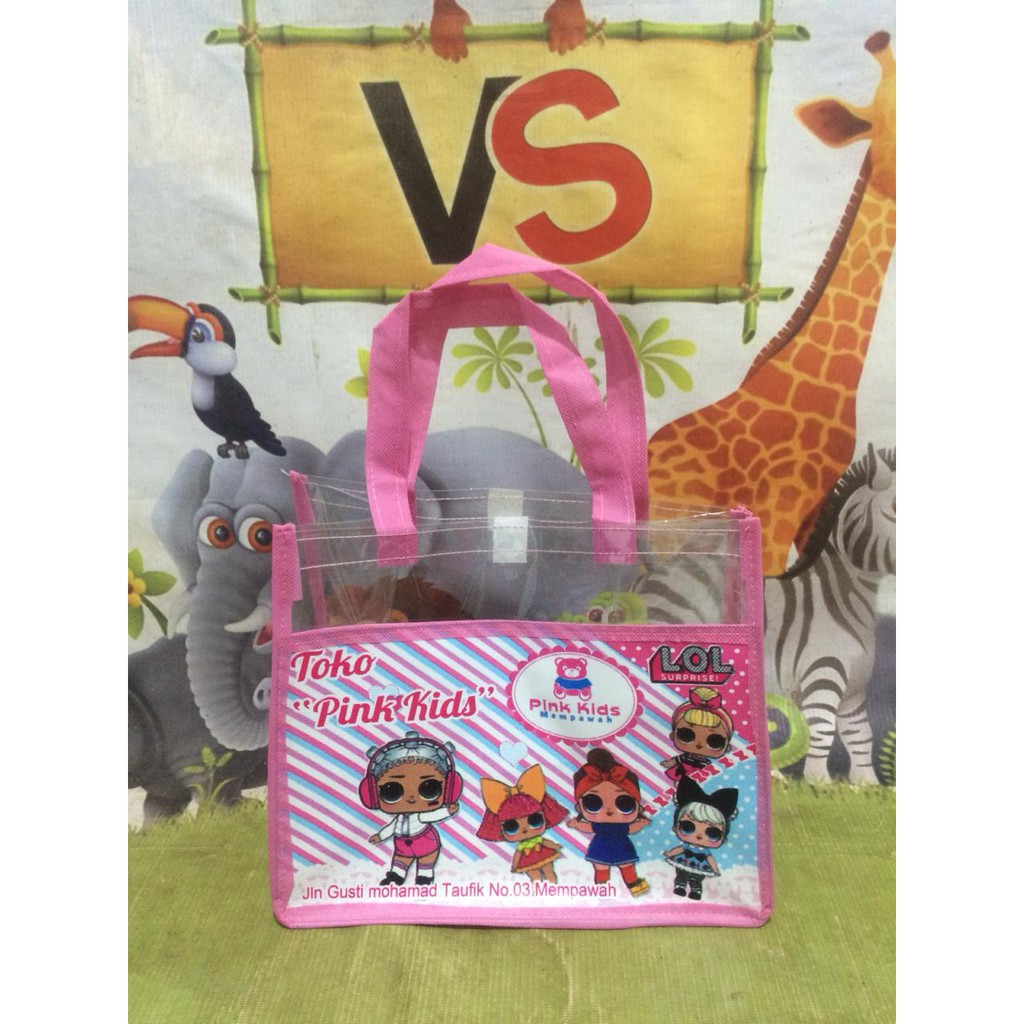 

tas ultah kantong mika LOL