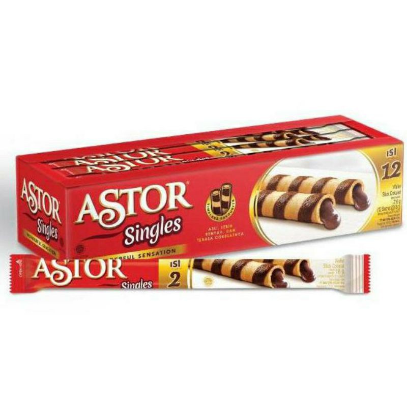 

Astor singles chocolate roll wafer (12pcs)