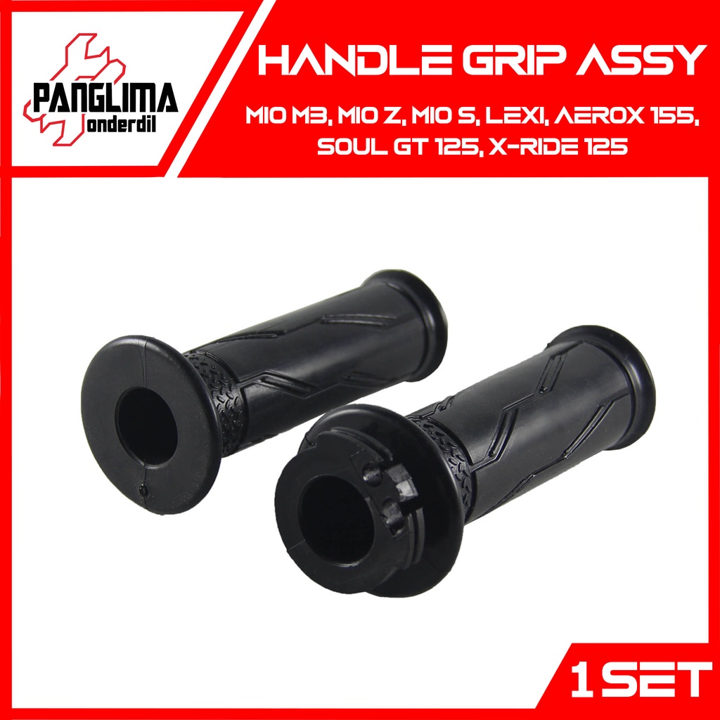 Handgrip Mio M3-Z-S &amp; Soul GT 125 &amp; X-Ride 125 &amp; Lexi Lama-S &amp; Aerox 155 Karet-Pipa-Slongsong Handle Hand grip-Fat-Vat-Pad-Handfat-Handvat-Handpad-Hanfat Assy-Set