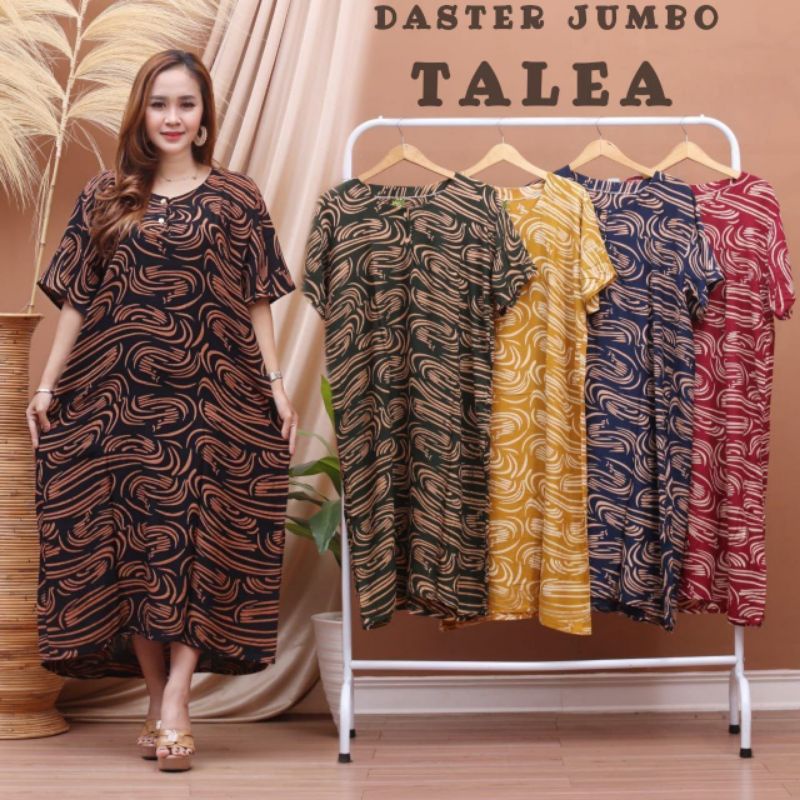 DASTER JUMBO LD 120 CM KANCING DEPAN BUSUI BUMIL BAHAN  SANTUNG RAYON HALUS ADEM BAJU TIDUR IBU LENGAN PENDEK BANYAK MOTIF-DSJ TALEA