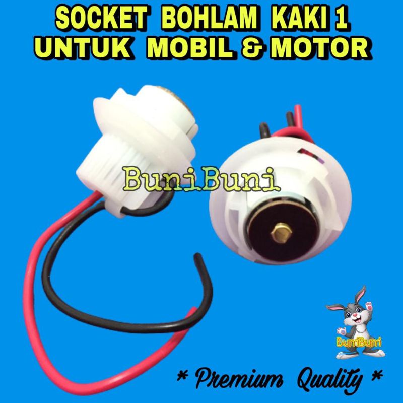 Socket Fitting Lampu SEN / Soket Fiting Rumah Bohlam Lampu SEN KAKI 1 Untuk Mobil &amp; Motor Universal