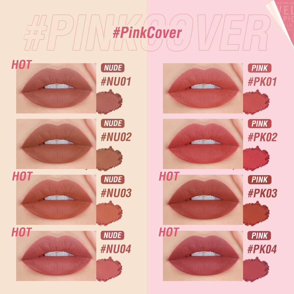 ☘️ CHAROZA ☘️ PINKFLASH PinkCover Cover Girl Velvet Matte Cream Lipstick L05