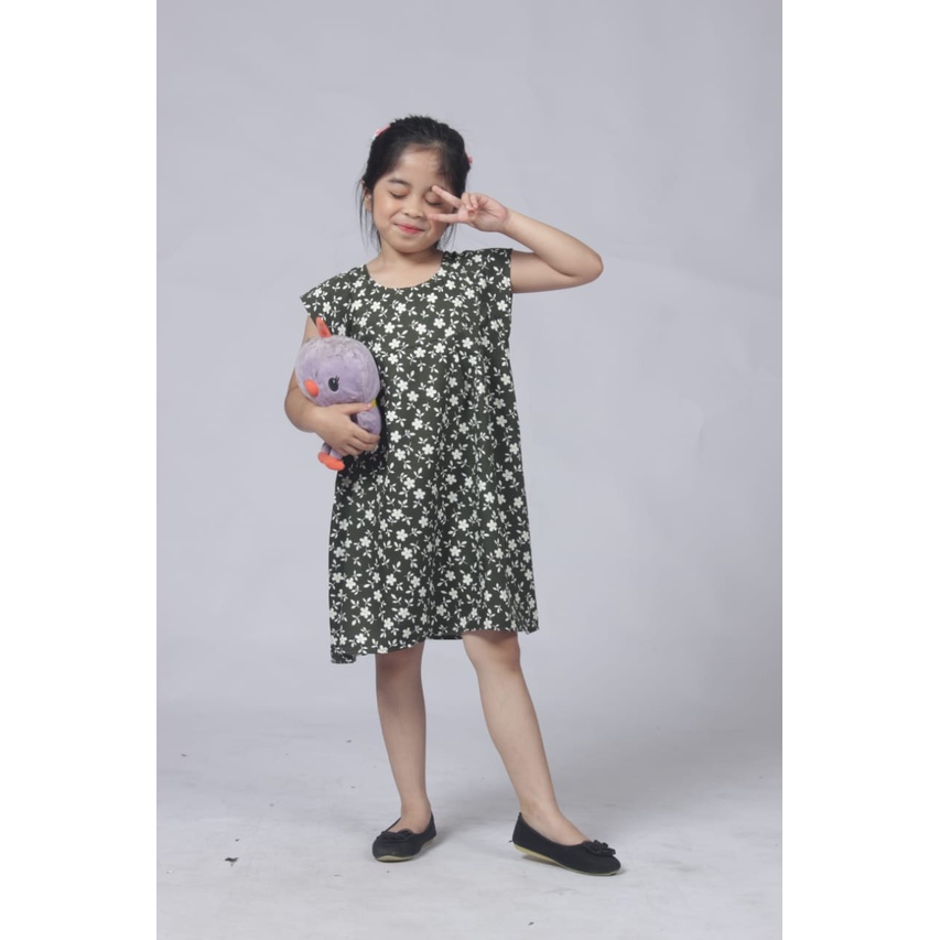 Zahra Dress Anak Perempuan Haruka Bahan Toyobo | Pakaian Anak Lucu Umur 1-5 Tahun