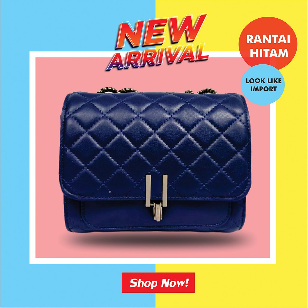 TAS TALI RANTAI HITAM CEWEK WANITA PEREMPUAN - TAS SELEMPANG SLEMPANG HITAM CEWEK WANITA -CHELSY BAG