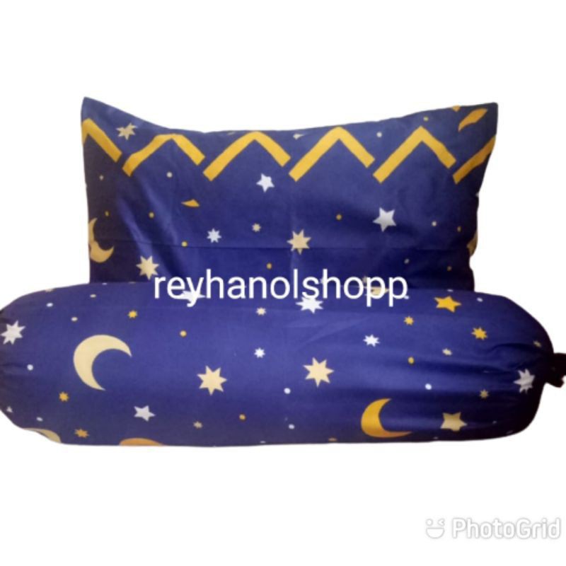 Sarung bantal sarung guling set motif karakter size: 45x60/32x90