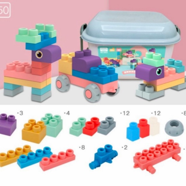 

Block SOFT - BLOCKS ~ Anak BUILDING Puzzle RUBBER Diskon 50pcs Box Mainan Dijual Lembut/Lentur