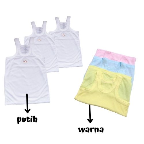 Kaos Singlet Bayi Kaos Dalam Bayi Kaos Kutung Bayi Polos Putih Dan Warna