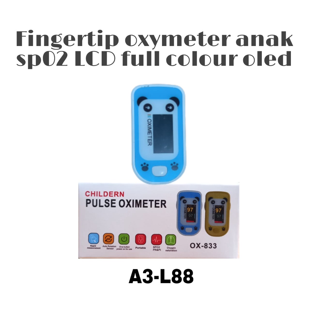 Fingertip pulse oxymeter Fingertip oximeter SpO2 LCD Full Colour OLED - A02