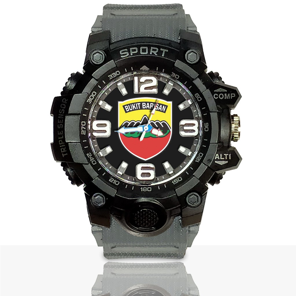 Jam Tangan Custom PANGDAM BUKIT BARISAN Ruber- Water Resistant