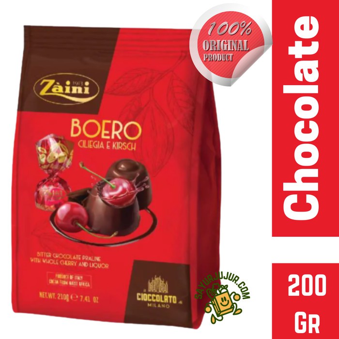 

New Arrival - Zaini Boero Bitter Chocolate Praline Cherry & Liquor - Coklat Impor