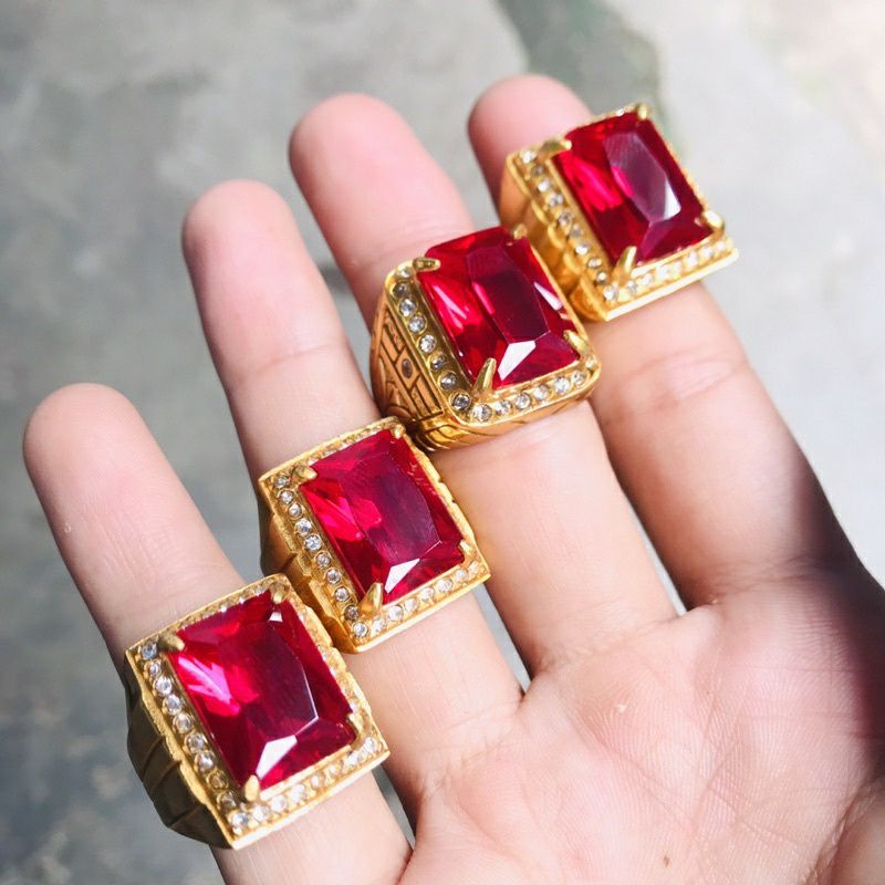 Cincin Permata Merah Siem Bangkok Asli Natural Kwalitas Istimewa