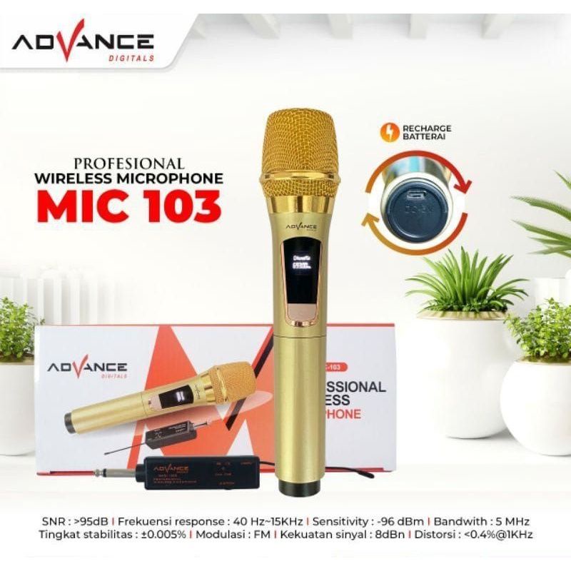 Microphone / Mic Wireless Advance MIC-103 Recharge