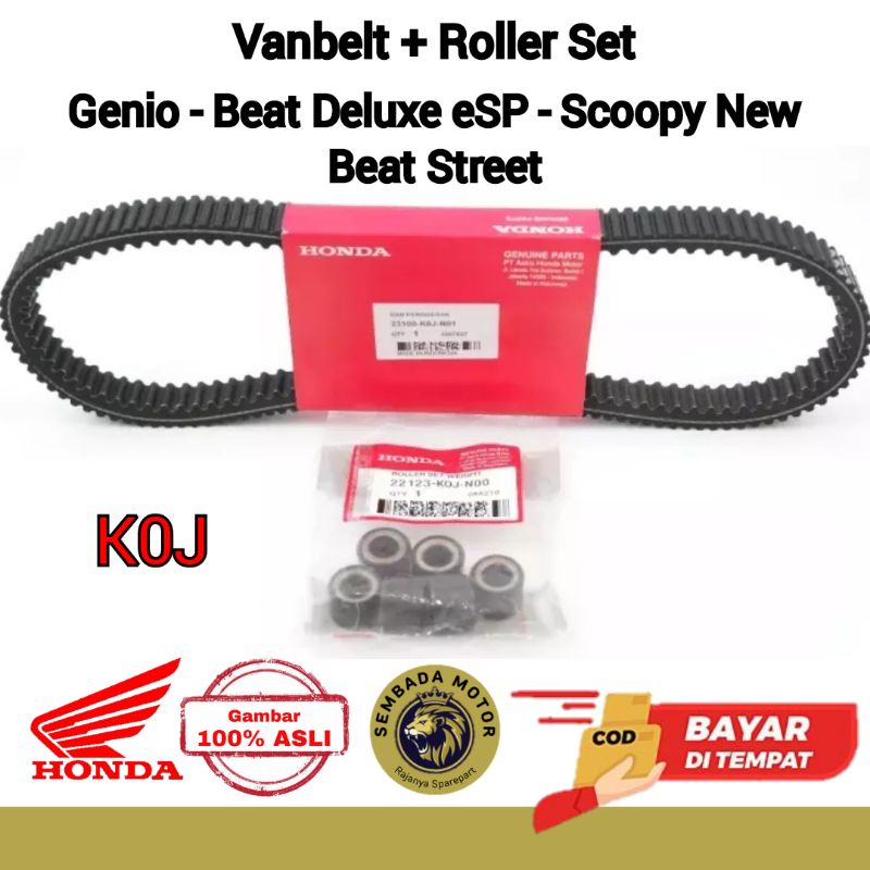 Vanbelt dan Roller Genio Set Van V Belt Vbelt V-belt Panbel Set Roler Loller Loler Motor Honda Genio
