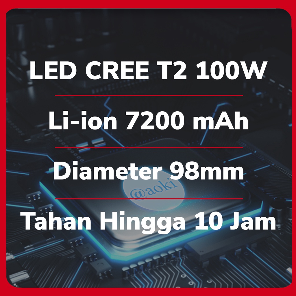 Bayar Ditempat - Senter Kepala 100W IP65 Aoki AK-S100 Cahaya Putih Super Terang Tahan Hingga 10Jam NonStop - Produk Berkualitas | FMS