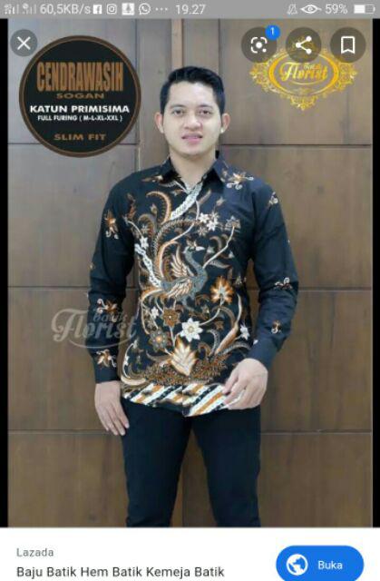 Atasan Batik Pria | Cendrawasih Sogan By Batik Florist