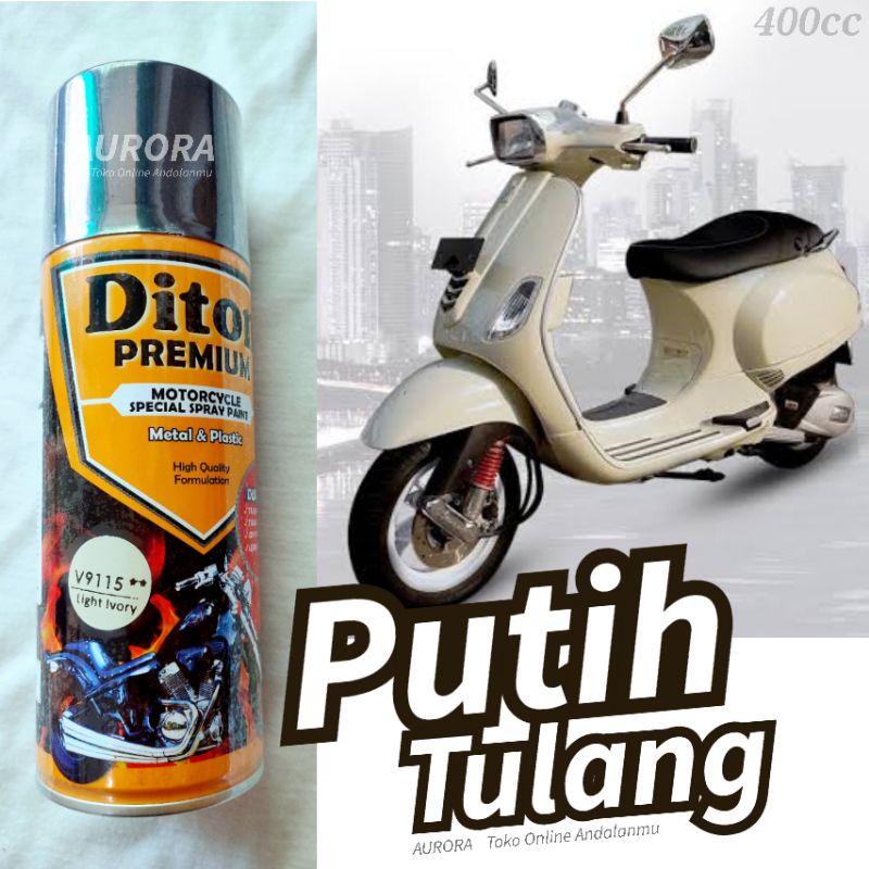Cat Putih Tulang Diton Premium Light Ivory V 9115 * Putih Gading Putih Classic Klasik Vespa