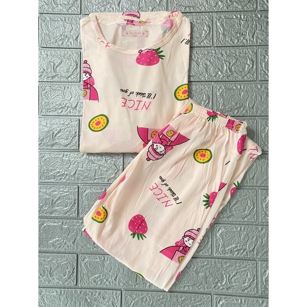 Setelan Lengan Panjang Piyama Baju Tidur Wanita Kartun Karakter Pajamas Dewasa-Set PJG NICE
