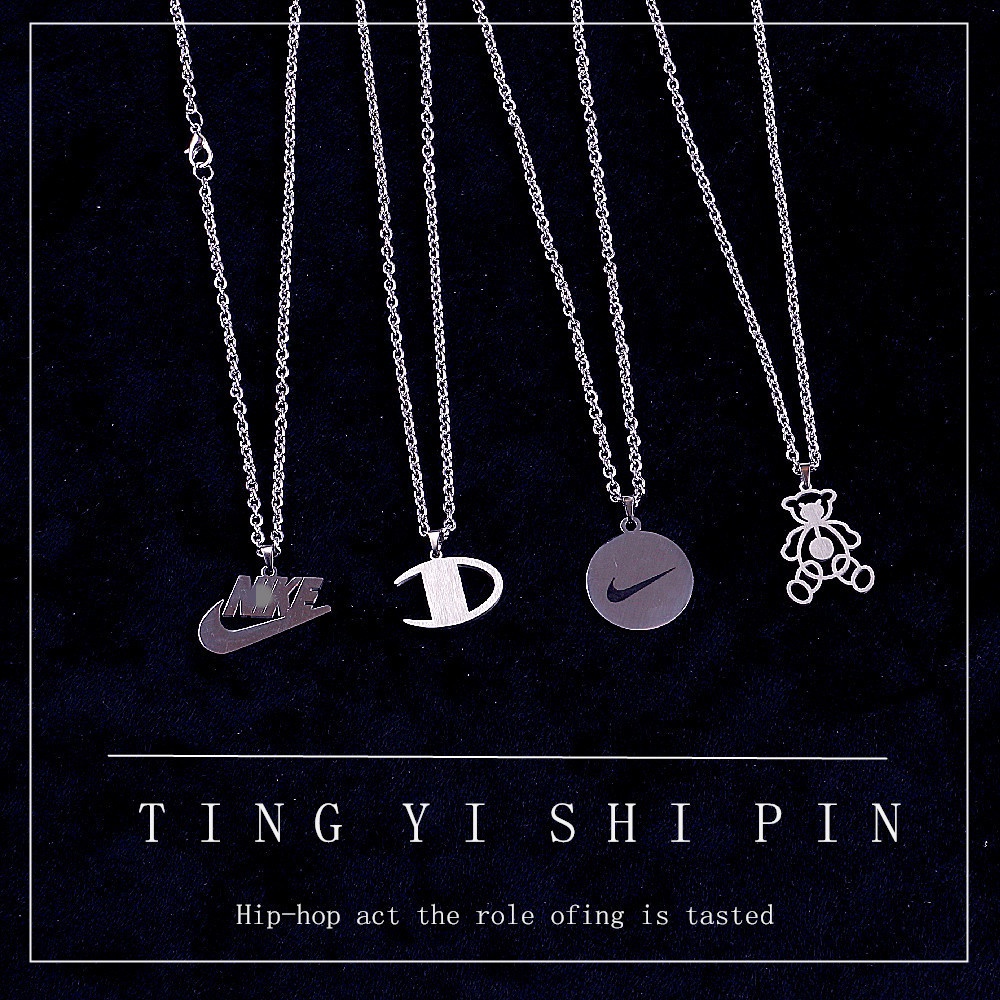 Kalung Rantai Liontin Influencer Gaya Hip Hop Korea Untuk Pasangan